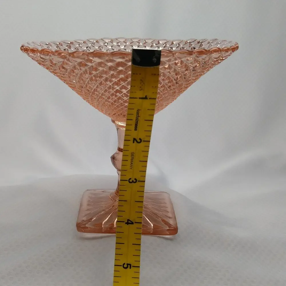 Anchor Hocking Pink Depression Glass Miss America Pedestal Candy Dish Vintage